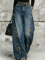 Women's Western Loose Wide Leg Jeans