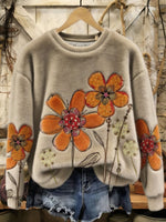Floral Fall/winter Warm Plush Sweatshirt