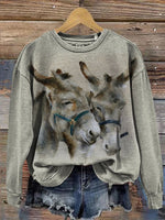 Vintage Pattern Casual Cotton Sweatshirt