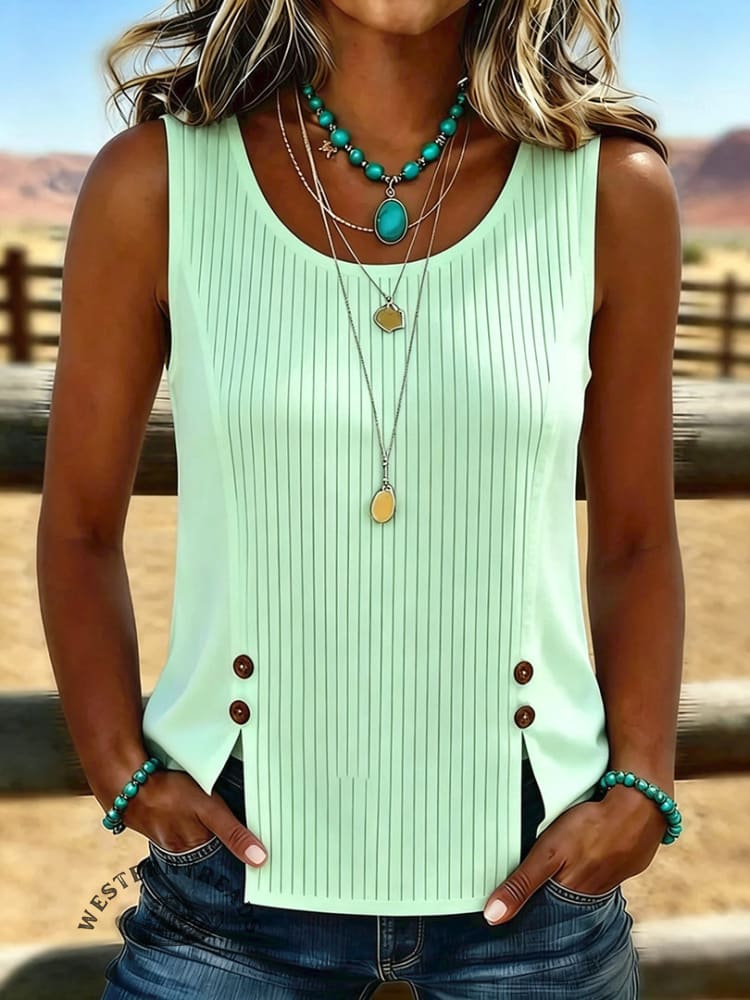 Women's Vintage Patchwork Casual Sleeveless Vest