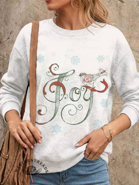 Christmas Print Casual Cotton Sweatshirt