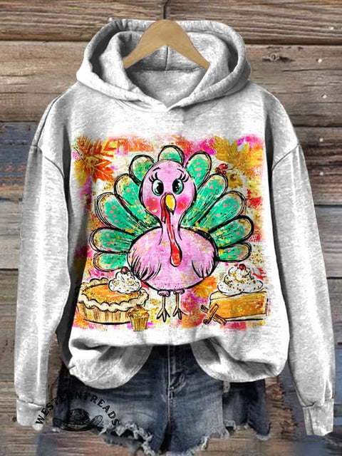 Funny Colorful Chicken Cotton Casual Hoodie Sweatshirt
