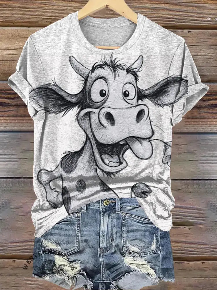 Funny Cow Art Print T-shirt