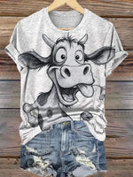 Funny Cow Art Print T-shirt