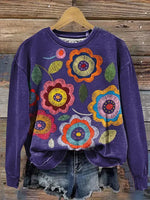 Vintage Art Print Casual Sweatshirt