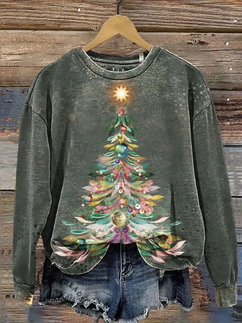 Christmas tree Casual Cotton Sweatshirt