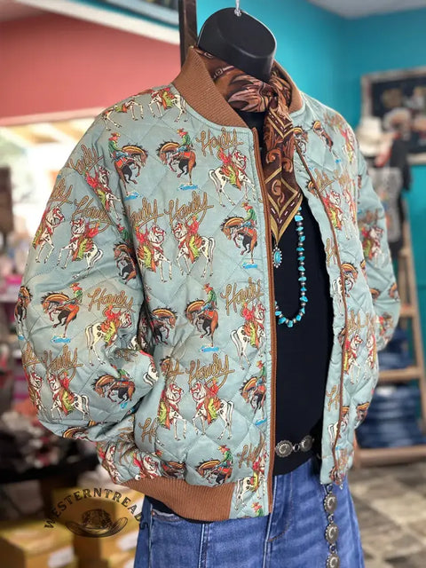Women's Western Print Quilted Cotton Casual Jacket
