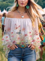 Women's Summer Sleeveless V Neck Ruffled Blouse