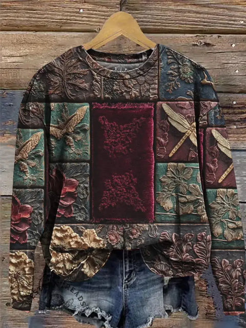 Western Art Print Casual Sweatshirt