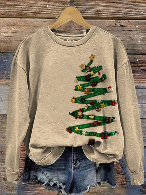 Retro Christmas Casual Cotton Sweatshirt
