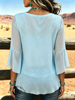 Women's Vintage Patchwork Chiffon Casual Shirt
