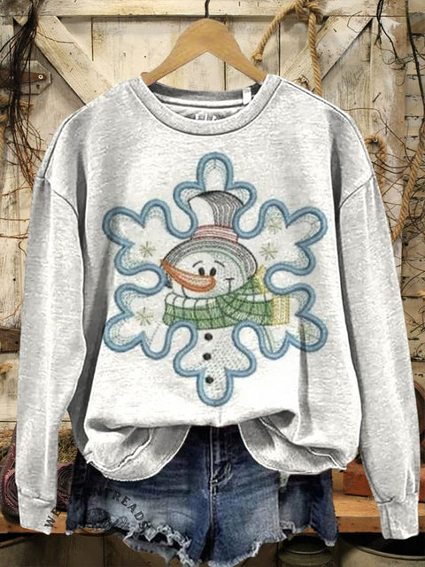 Retro Christmas Casual Cotton Sweatshirt