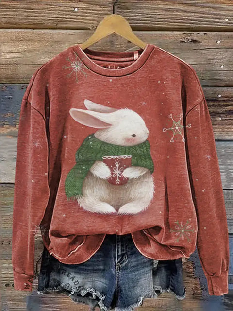 Cute bunny Casual Cotton Sweatshirt