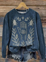 Vintage Art Print Casual Sweatshirt