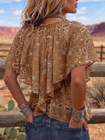 Vintage Art Print Comfortable Summer Fabrics Casual Shirt