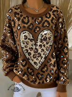 Women's Leopard Art Print Casual Sweater