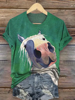 Retro Funny Horse T-shirt