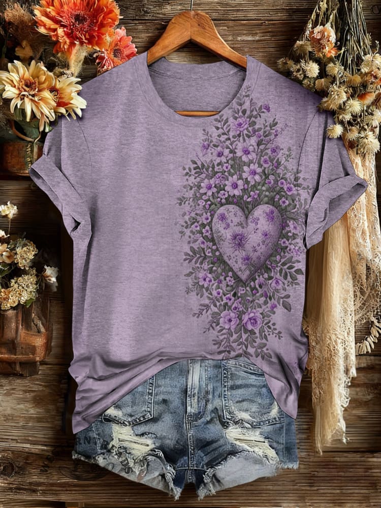 Vintage Art Print Casual T-shirt