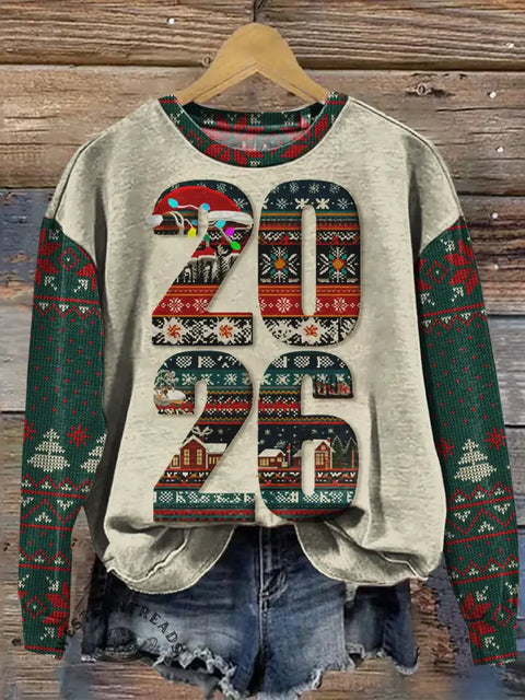 2026 Art Print Casual Sweatshirt
