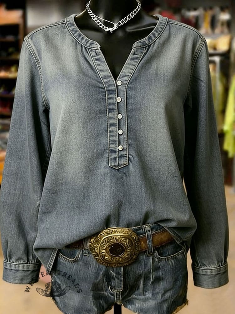 Women's Casual Denim Shirt