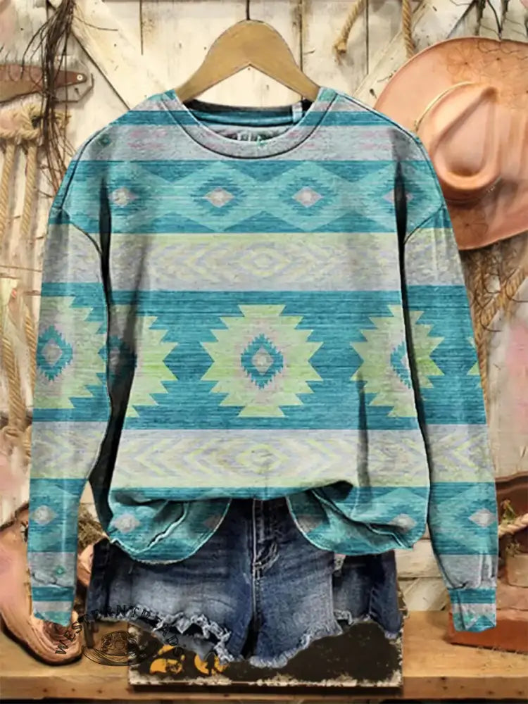 Vintage Western Art Print Sweatshirt