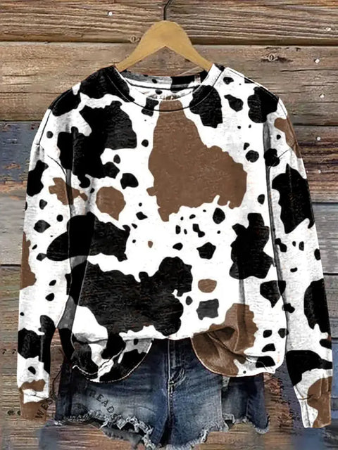 Cow Pattern Casual Cotton Sweatshirt