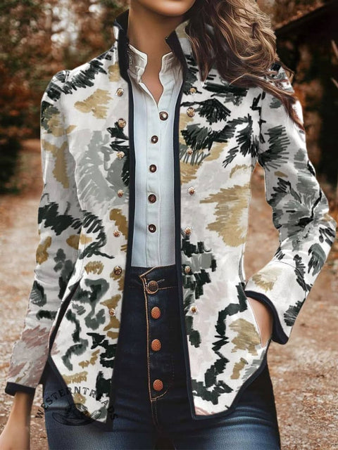 Women's Floral Art Print Casual Jacket
