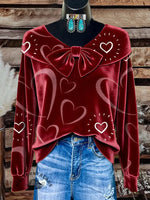 Women's Valentine's Day Casual Velvet Top