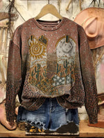 Vintage Western Art Print Sweatshirt