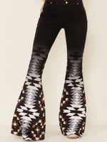 Women's Vintage Aztec Pattern Print Casual Wide Leg Pants