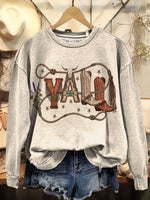 Vintage Western Pattern Casual Cotton Sweatshirt