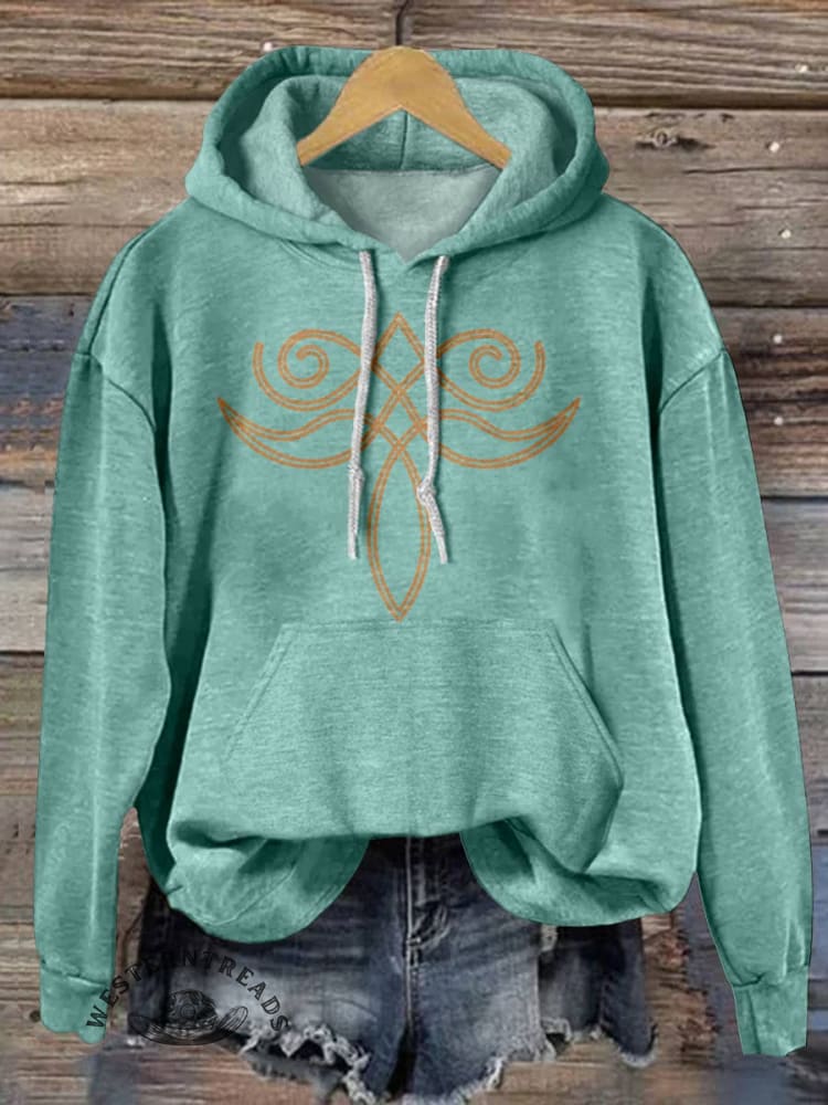 Classic West Print Casual Hoodie Sweatshirt