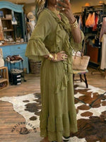 Women's Casual Ruffled V-neck Dress