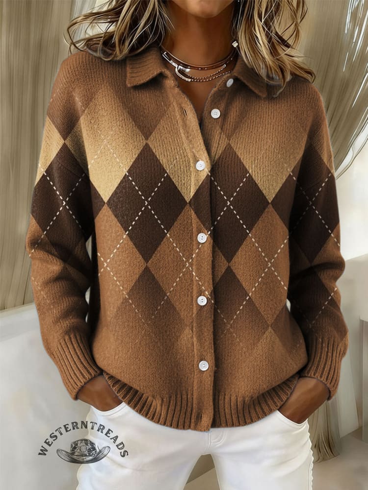 Women's Vintage Print Casual Sweater