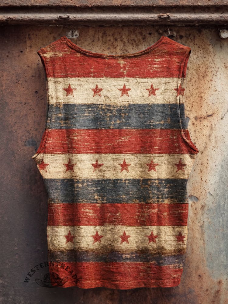 Women's Vintage Independence Day Print Casual Tank Top