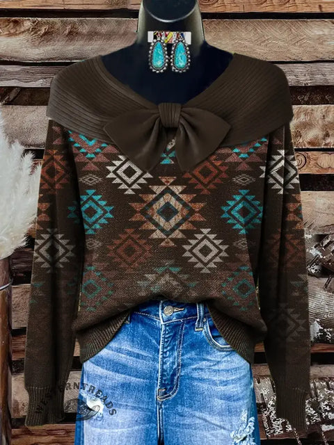 Women's Aztec Print Casual Sweater
