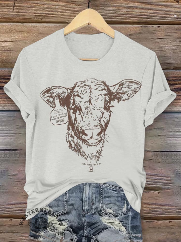 Retro Western Art Print Casual T-shirt