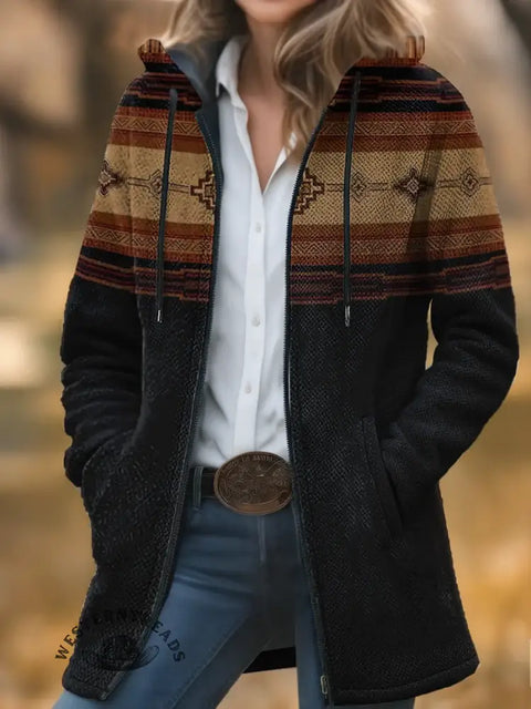 Simple Art Unisex Plush Thick Long-Sleeved Cardigan Coat