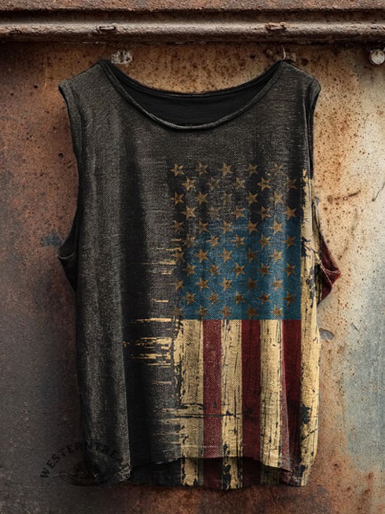 Women's Vintage Independence Day Print Casual Tank Top