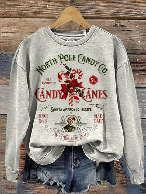 Retro Christmas Casual Cotton Sweatshirt
