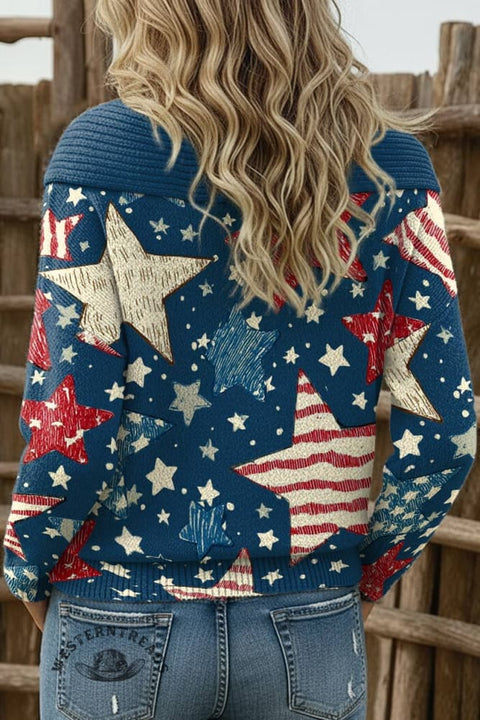 Women's Star Print Casual Sweater