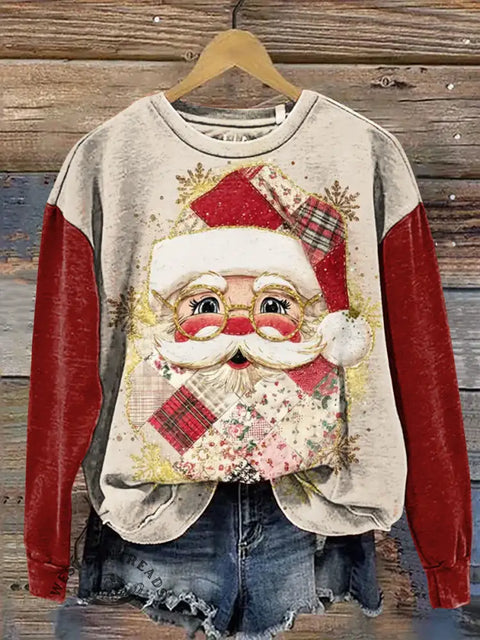 Christmas Santa Claus Casual Cotton Sweatshirt