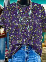 Floral Art Print Casual T-shirt