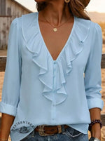 Women's Retro Ruffles Casual Shirt