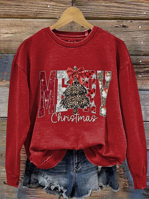 Retro Christmas Casual Cotton Sweatshirt