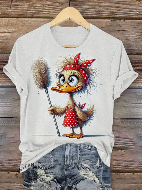 Retro Farm Animals Art Print Casual T-shirt