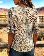 Western Wild Print Comfortable Summer Fabrics Casual Shirt