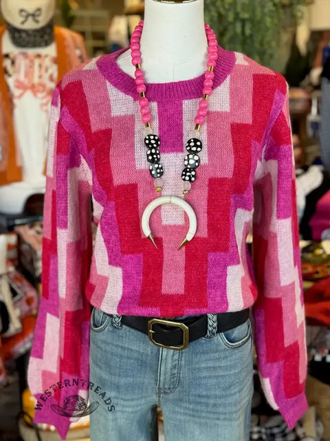 Geometric Art Print Sweater