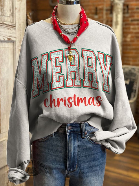 Merry Christmas Art Print Casual Sweatshirt