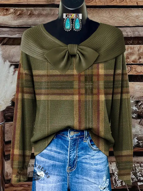 Retro Christmas Art Print Buttoned Cardigan Sweater